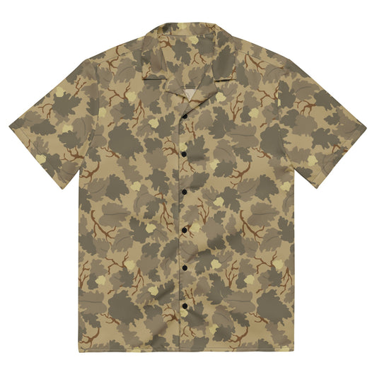 American Mitchell Wine Leaf Brown CAMO Unisex Short-Sleeve Button Shirt - 2XS