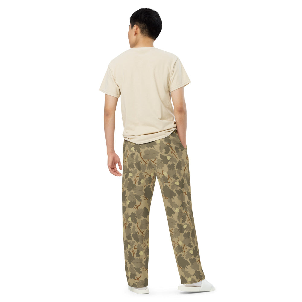 American Mitchell Wine Leaf Brown CAMO unisex wide-leg pants - Unisex Wide-Leg Pants