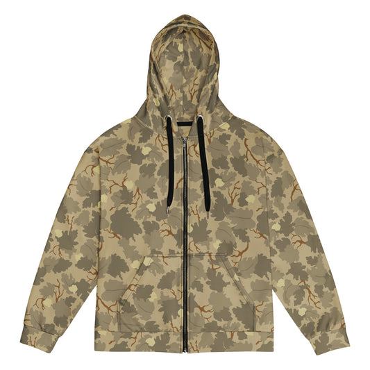 American Mitchell Wine Leaf Brown CAMO Unisex Zip Hoodie - 2XS
