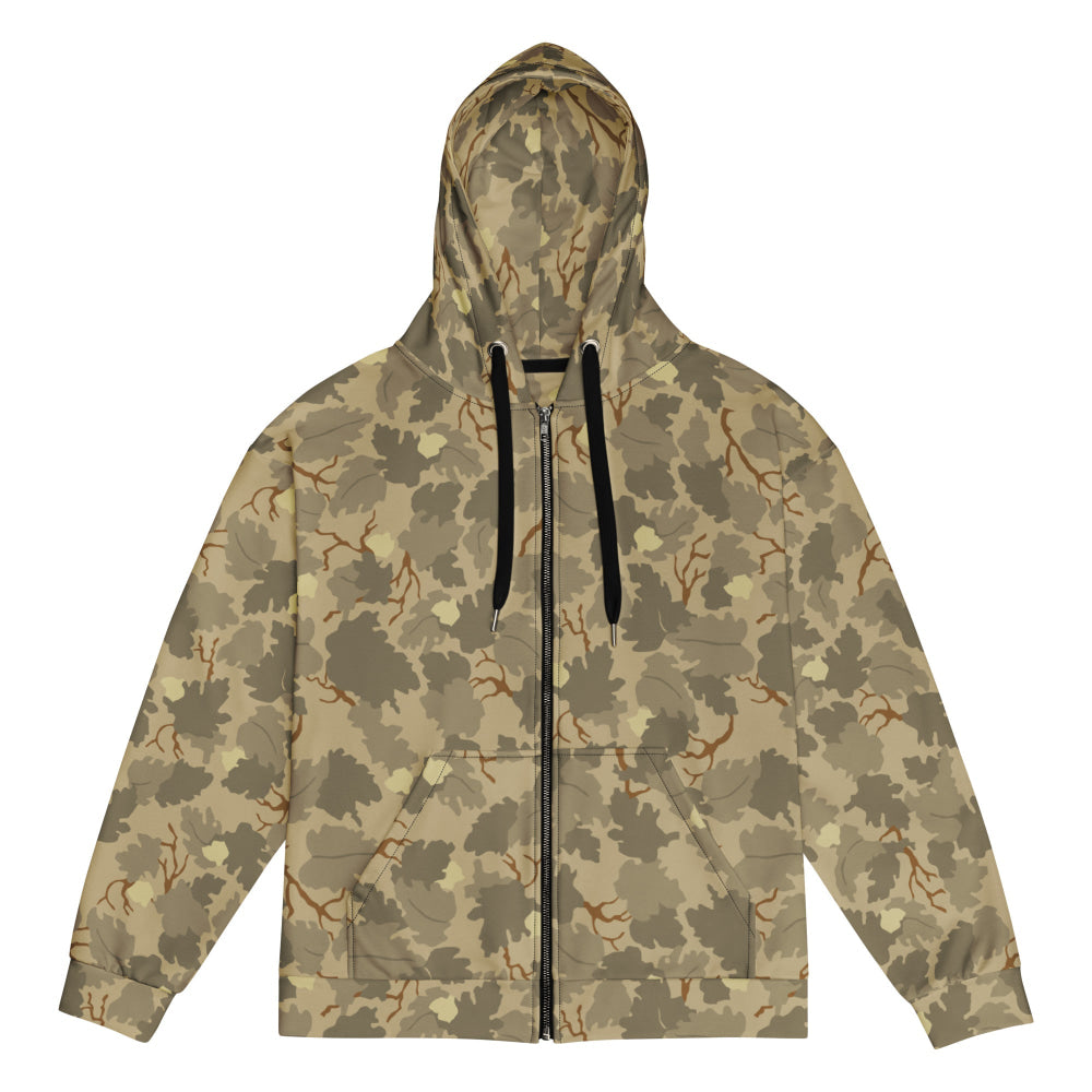 American Mitchell Wine Leaf Brown CAMO Unisex zip hoodie - 2XS - Zip Hoodie