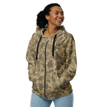 American Mitchell Wine Leaf Brown CAMO Unisex zip hoodie - Zip Hoodie