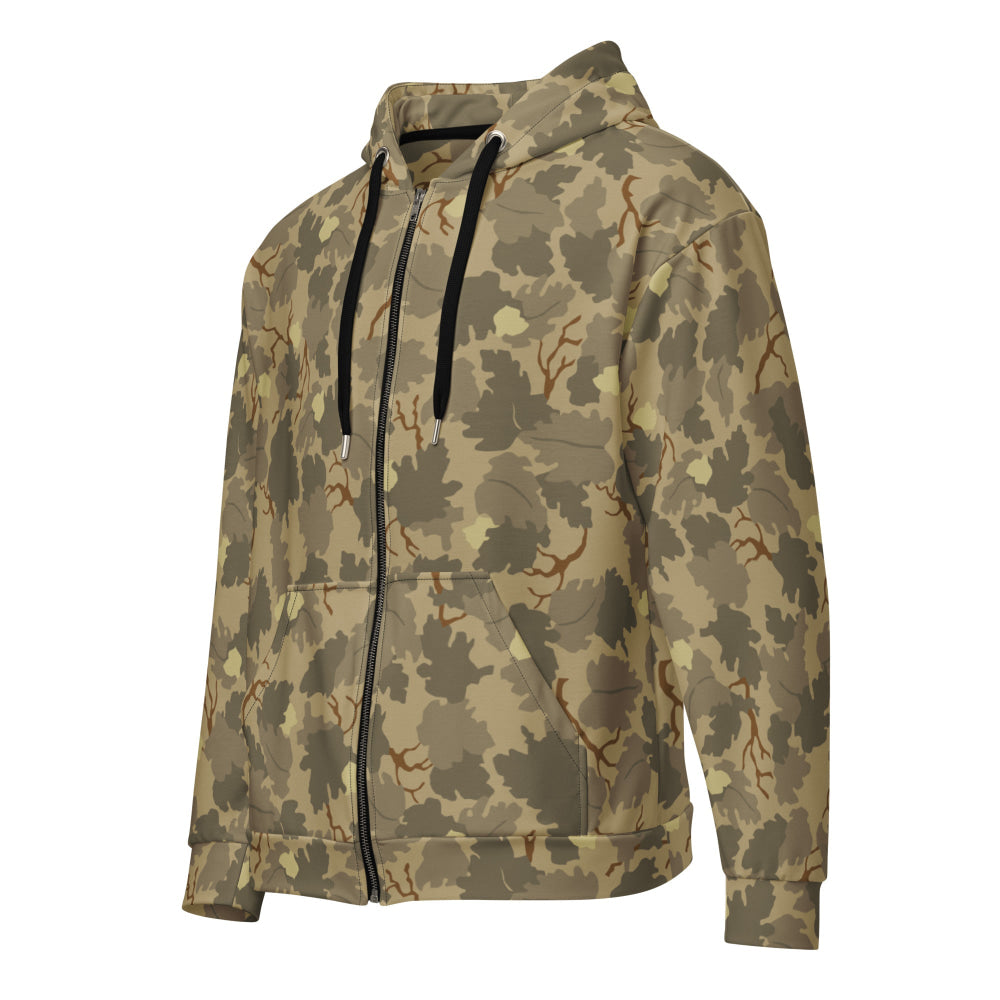 American Mitchell Wine Leaf Brown CAMO Unisex zip hoodie - Zip Hoodie