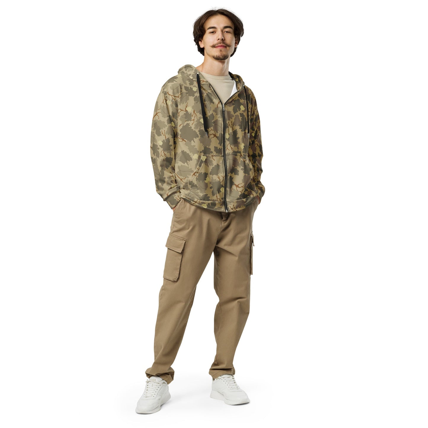 American Mitchell Wine Leaf Brown CAMO Unisex Zip Hoodie