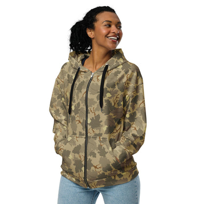 American Mitchell Wine Leaf Brown CAMO Unisex Zip Hoodie