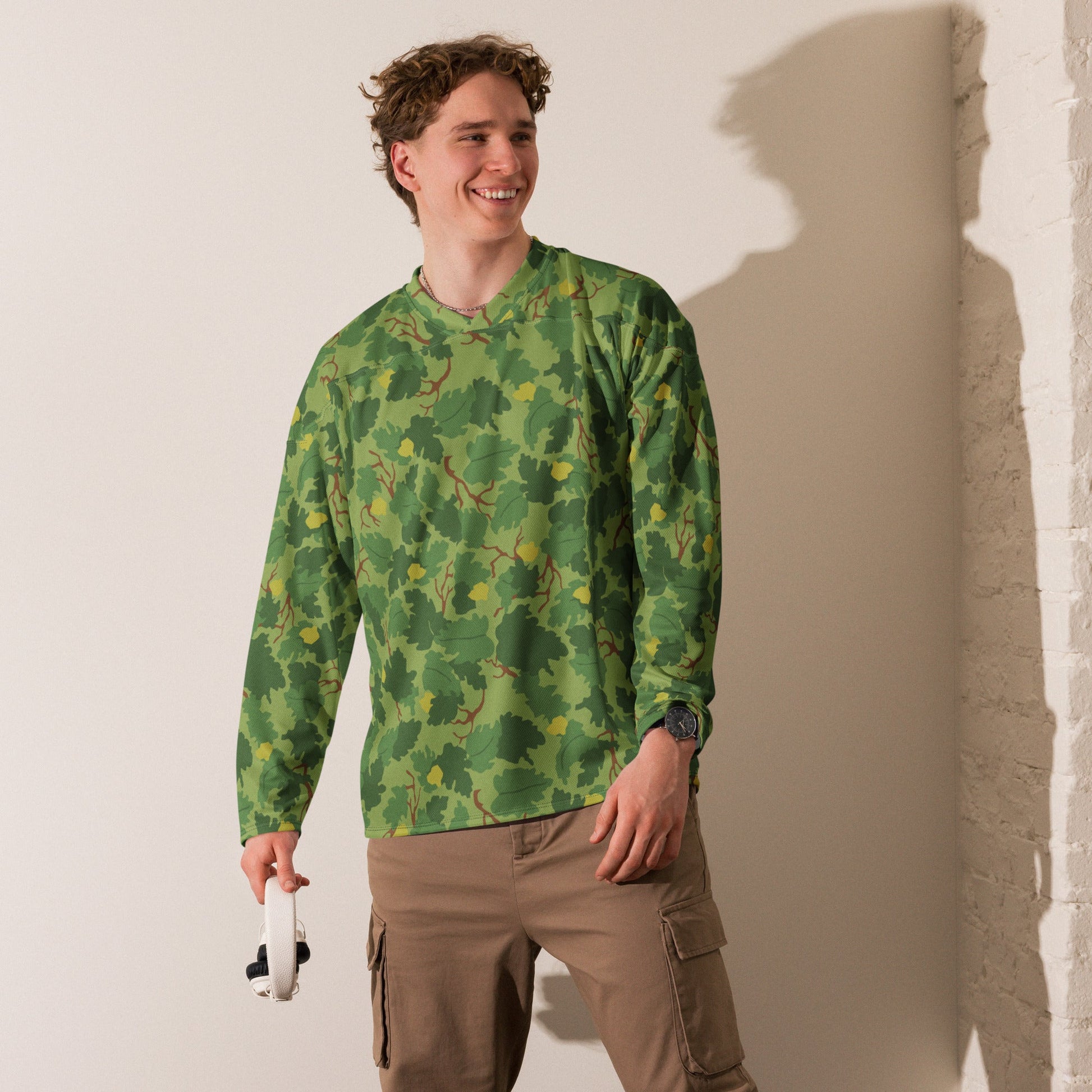 American Mitchell Wine Leaf Green CAMO hockey fan jersey Hockey Jerseys