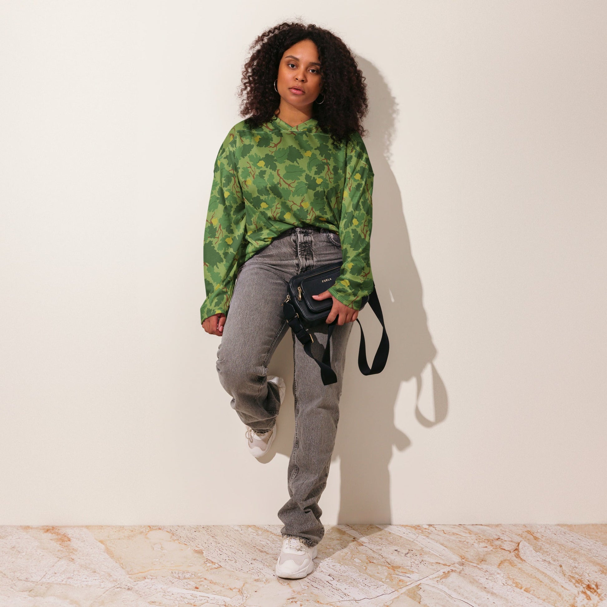 American Mitchell Wine Leaf Green CAMO hockey fan jersey Hockey Jerseys