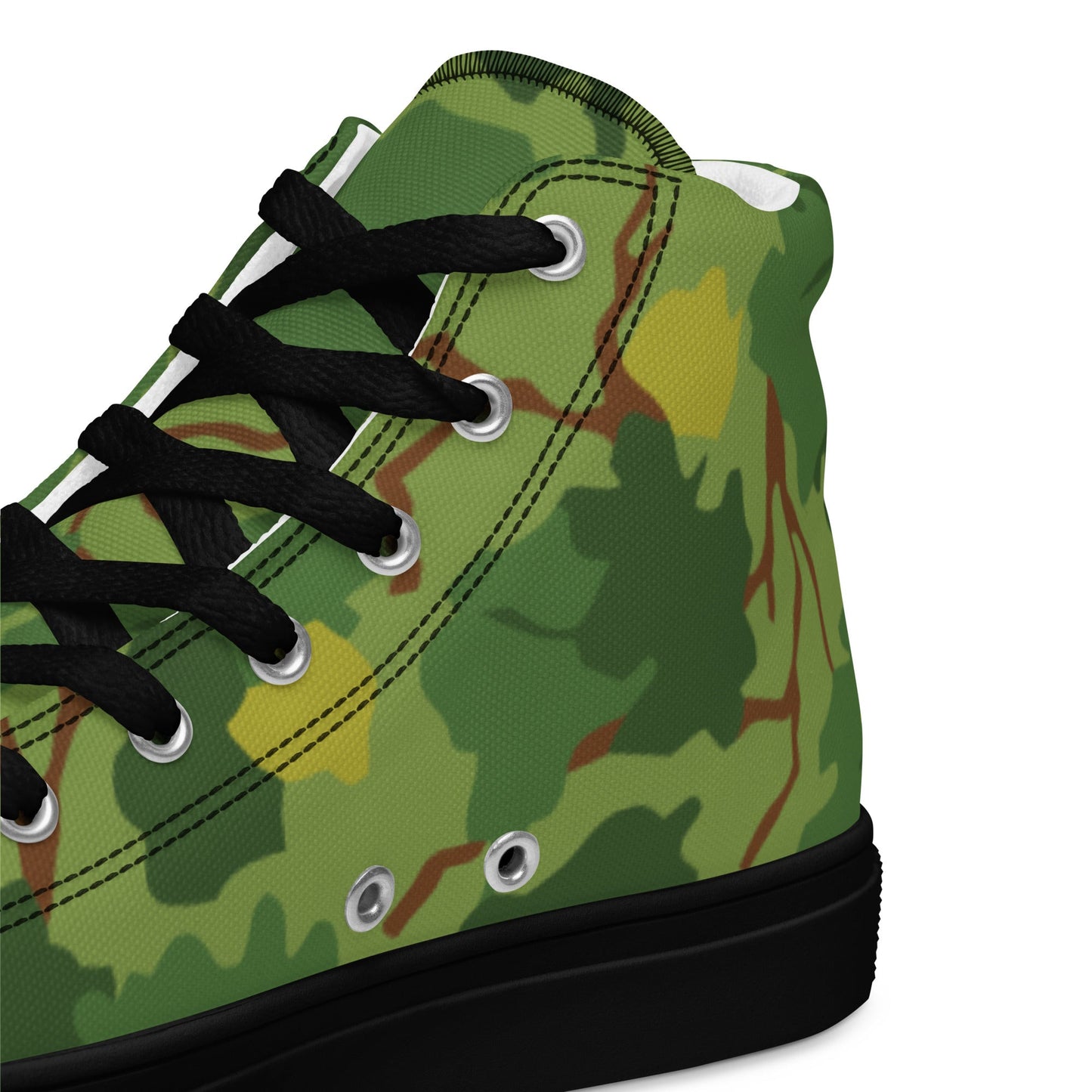 American Mitchell Wine Leaf Green CAMO Mens high top canvas shoes - High Top Canvas Shoes
