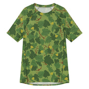 Mitchell Vine Leaf Green CAMO Mens Short-Sleeve Rash Guard - 2XS