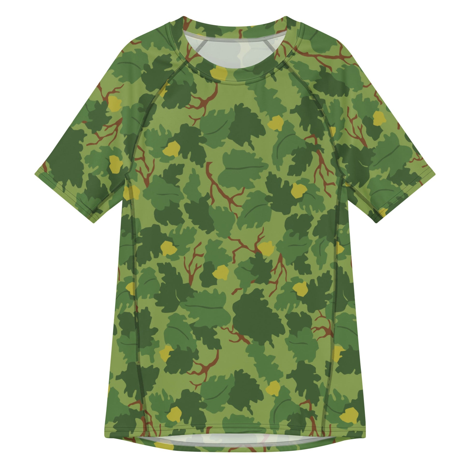American Mitchell Wine Leaf Green CAMO Mens Short-Sleeve Rash Guard - 2XS - Short-sleeve Guards