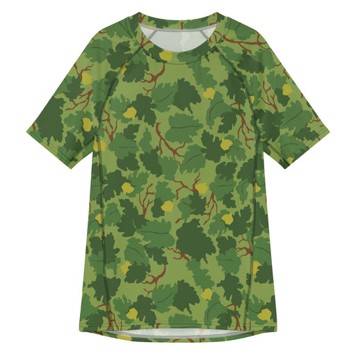 Mitchell Vine Leaf Green CAMO Mens Short-Sleeve Rash Guard - 2XS