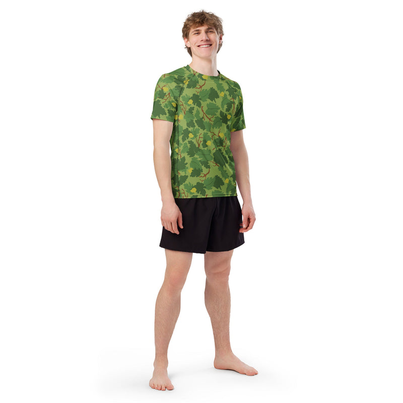 Mitchell Vine Leaf Green CAMO Mens Short-Sleeve Rash Guard