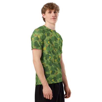 American Mitchell Wine Leaf Green CAMO Mens Short-Sleeve Rash Guard - Short-sleeve Guards