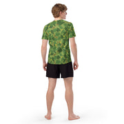 Mitchell Vine Leaf Green CAMO Mens Short-Sleeve Rash Guard
