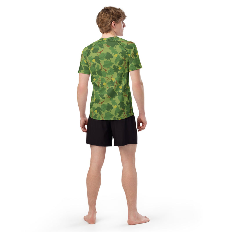 Mitchell Vine Leaf Green CAMO Mens Short-Sleeve Rash Guard
