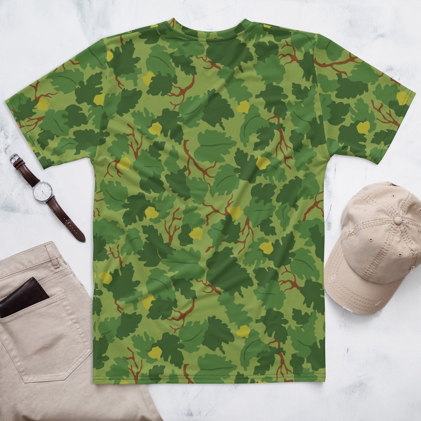 American Mitchell Wine Leaf Green CAMO Mens T-shirt - T-Shirts