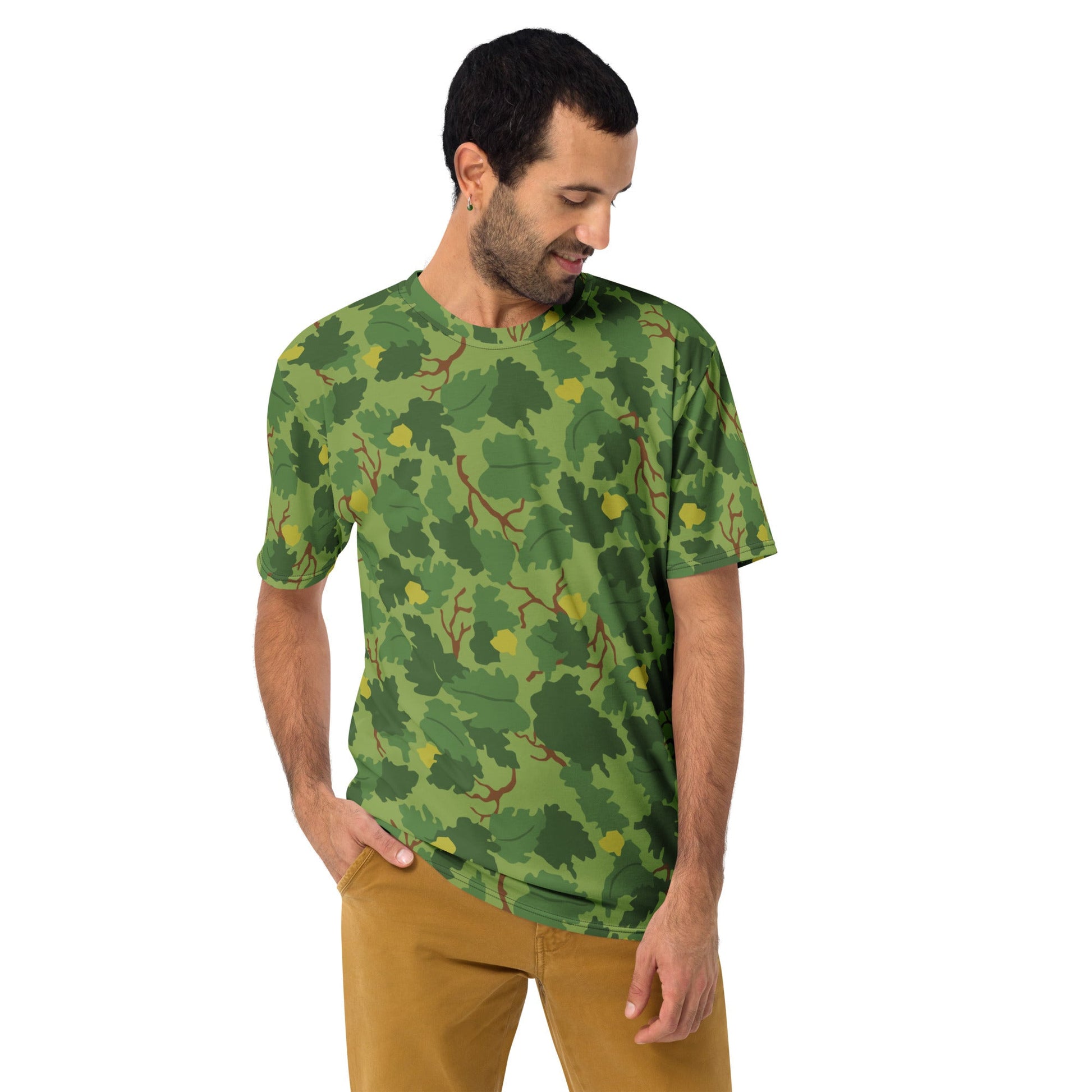 American Mitchell Wine Leaf Green CAMO Mens T-shirt - T-Shirts
