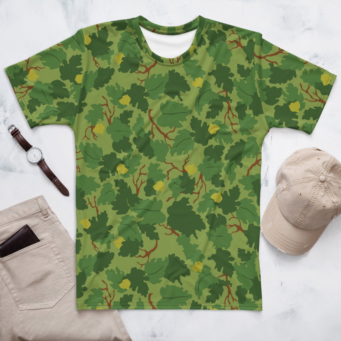 American Mitchell Wine Leaf Green CAMO Mens T-shirt - XS - T-Shirts
