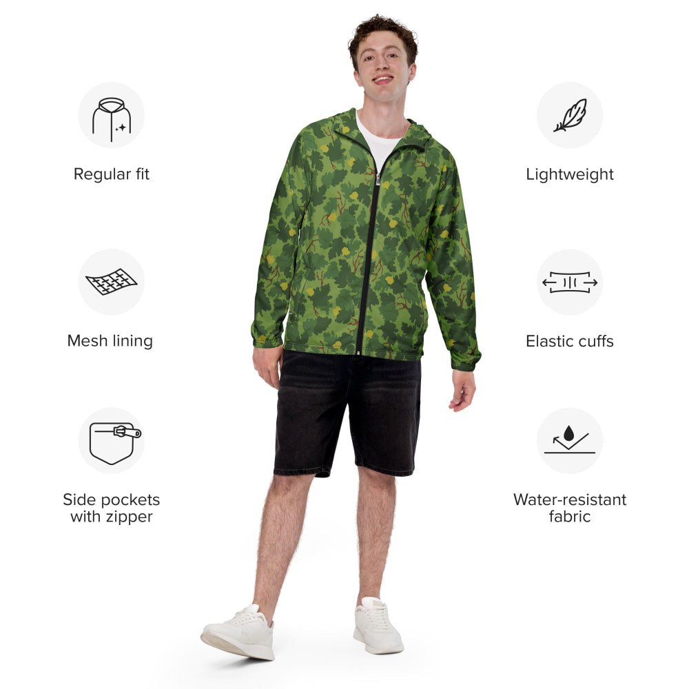 American Mitchell Wine Leaf Green CAMO Men’s windbreaker - Mens Windbreaker