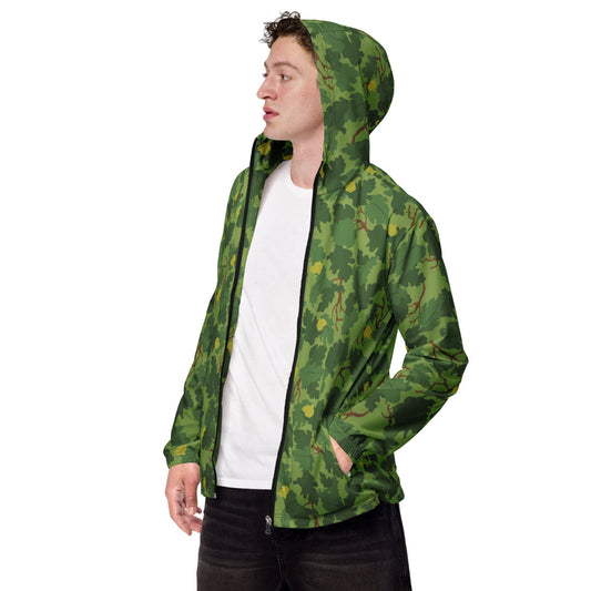 American Mitchell Wine Leaf Green CAMO Men’s windbreaker - XS - Mens Windbreaker