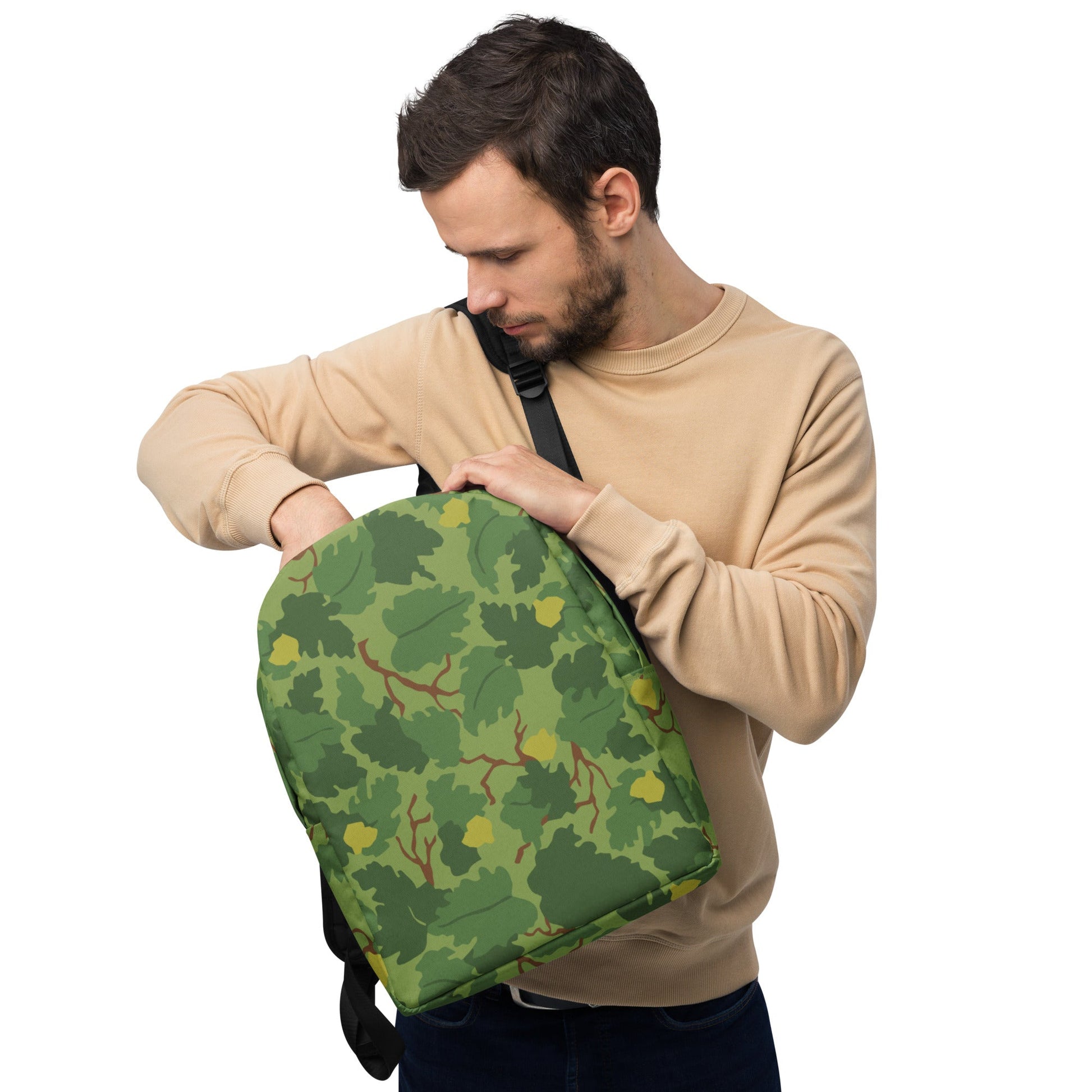 American Mitchell Wine Leaf Green CAMO Minimalist Backpack - Backpacks