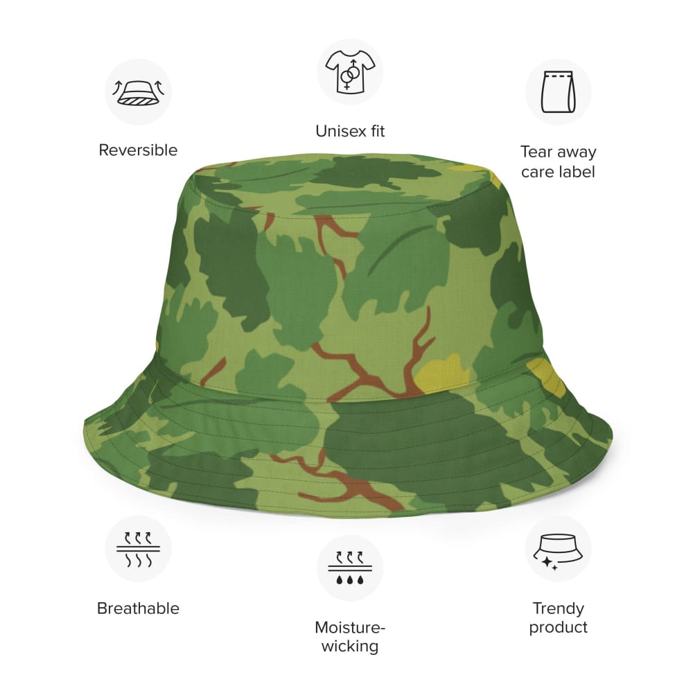 American Mitchell Wine Leaf Green CAMO Reversible bucket hat