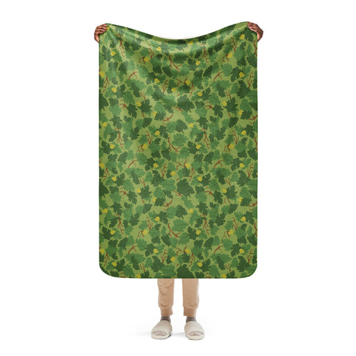 Mitchell Vine Leaf Green CAMO Sherpa Blanket - 37″×57″