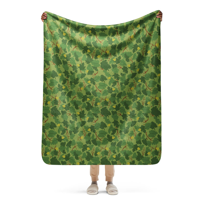 Mitchell Vine Leaf Green CAMO Sherpa Blanket - 50″×60″