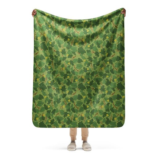 Mitchell Vine Leaf Green CAMO Sherpa Blanket - 50″×60″