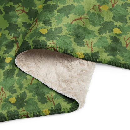 American Mitchell Wine Leaf Green CAMO Sherpa blanket - Blanket