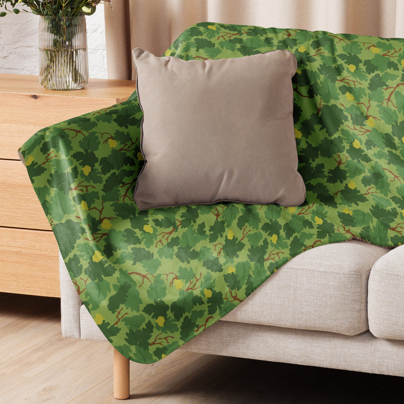 Mitchell Vine Leaf Green CAMO Sherpa Blanket