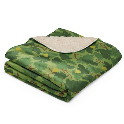 American Mitchell Wine Leaf Green CAMO Sherpa blanket - Blanket