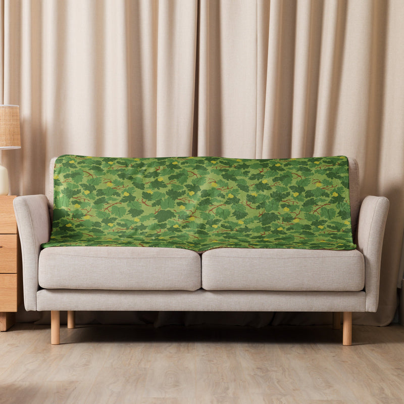 Mitchell Vine Leaf Green CAMO Sherpa Blanket