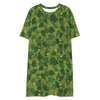 American Mitchell Wine Leaf Green CAMO T-shirt dress