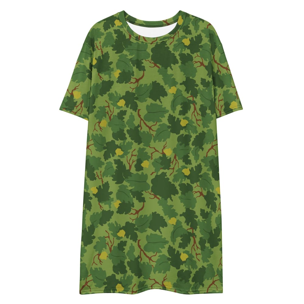 American Mitchell Wine Leaf Green CAMO T-shirt dress