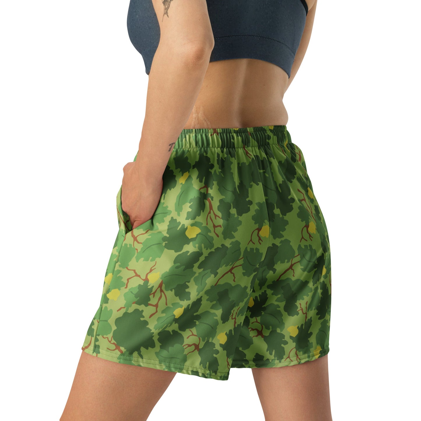 American Mitchell Wine Leaf Green CAMO Unisex Athletic Long Shorts