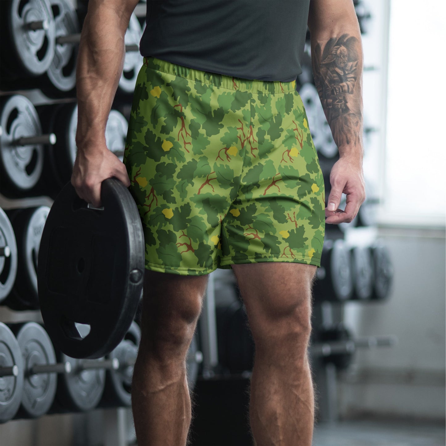 American Mitchell Wine Leaf Green CAMO Unisex Athletic Long Shorts XS