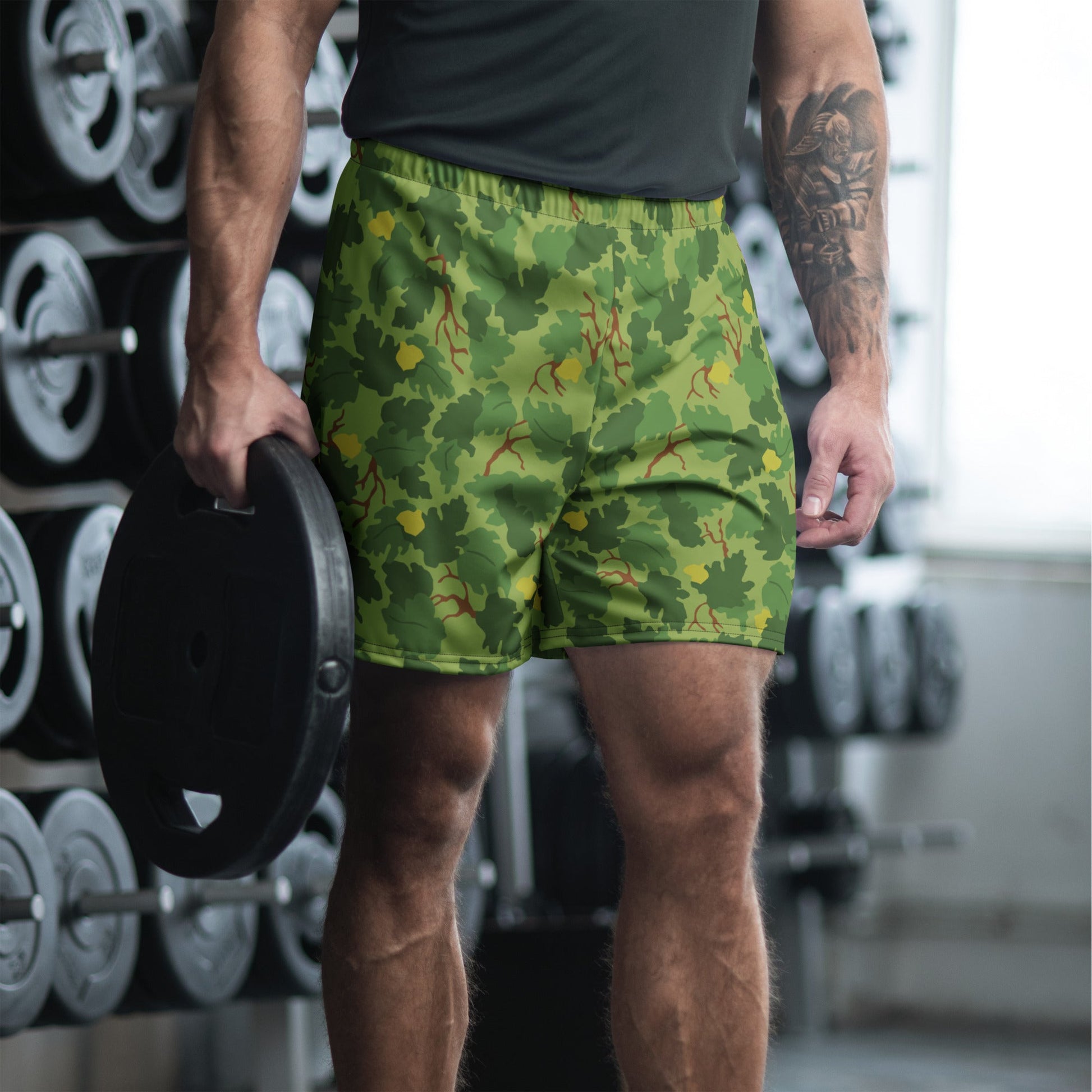 American Mitchell Wine Leaf Green CAMO Unisex Athletic Long Shorts XS