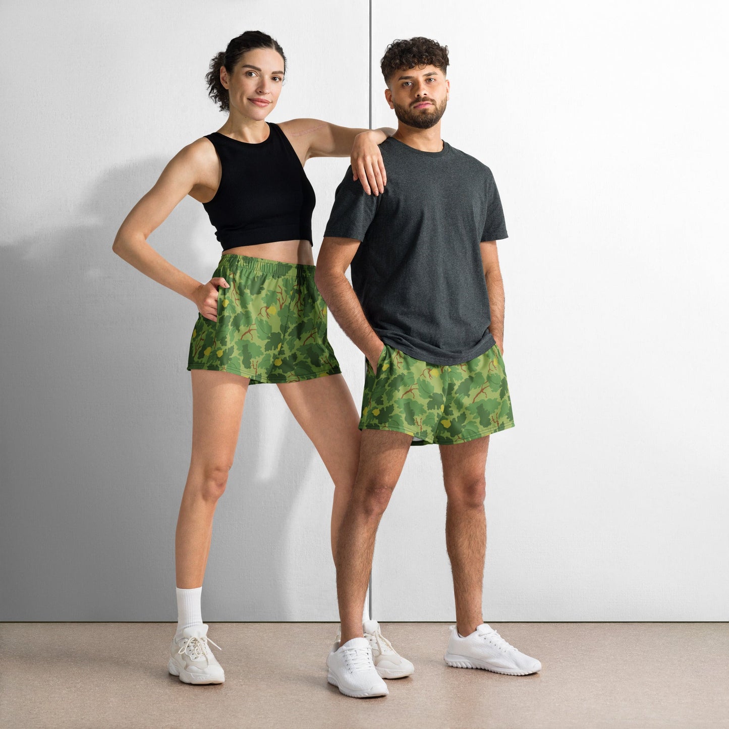 American Mitchell Wine Leaf Green CAMO Unisex Athletic Shorts
