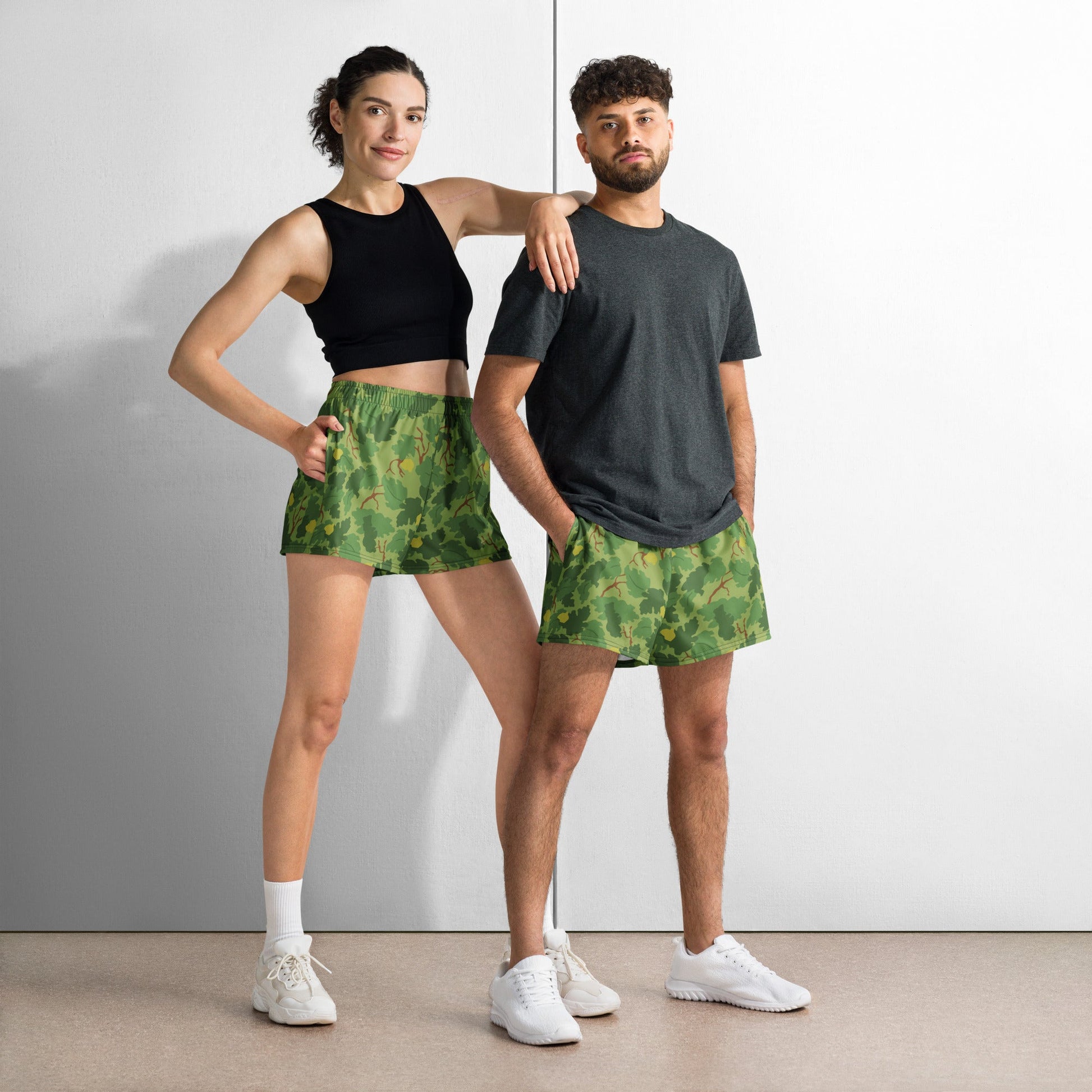American Mitchell Wine Leaf Green CAMO Unisex Athletic Shorts
