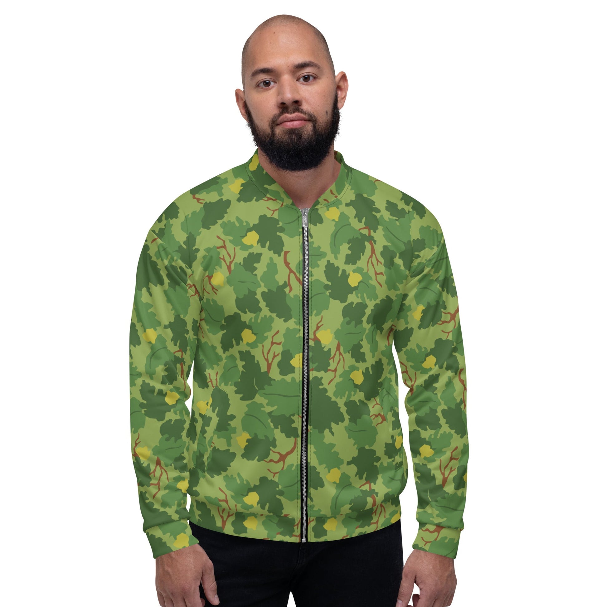 American Mitchell Wine Leaf Green CAMO Unisex Bomber Jacket - Jackets