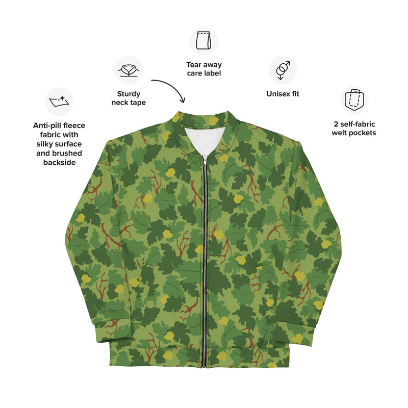 Mitchell Vine Leaf Green CAMO Unisex Bomber Jacket