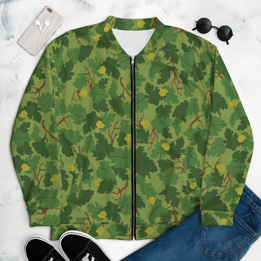 Mitchell Vine Leaf Green CAMO Unisex Bomber Jacket - XS