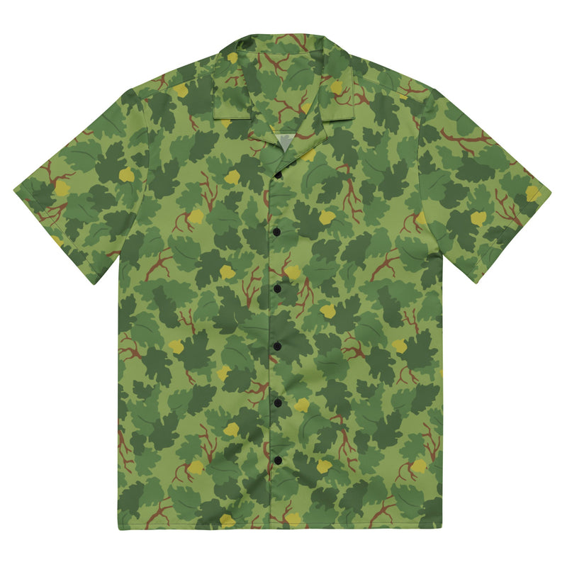 Mitchell Vine Leaf Green CAMO Unisex Short-Sleeve Button Shirt - 2XS - Button-Up