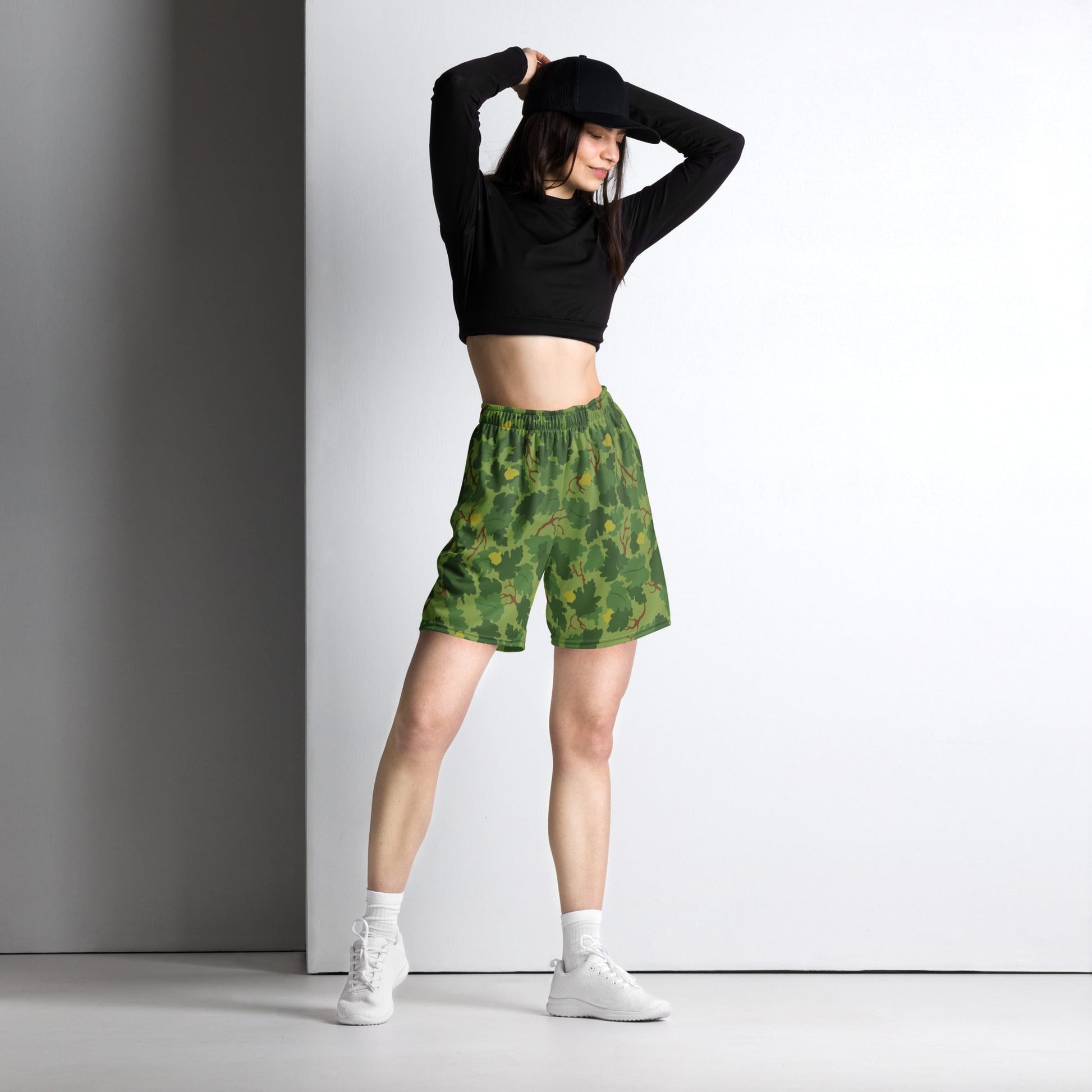 American Mitchell Wine Leaf Green CAMO Unisex mesh shorts - Mesh Shorts