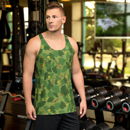 American Mitchell Wine Leaf Green CAMO Unisex Tank Top - XS - Tops