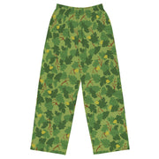 Mitchell Vine Leaf Green CAMO Unisex Wide-Leg Leisure Pants - 2XS - Pant