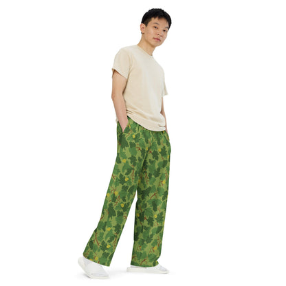 American Mitchell Wine Leaf Green CAMO unisex wide-leg pants - Unisex Wide-Leg Pants