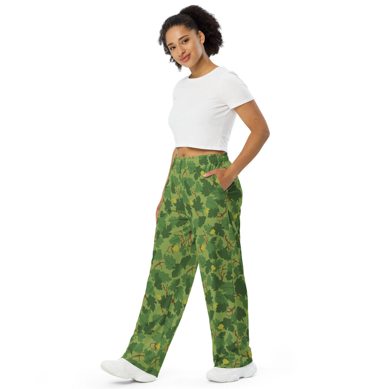 Mitchell Vine Leaf Green CAMO Unisex Wide-Leg Leisure Pants - Pant