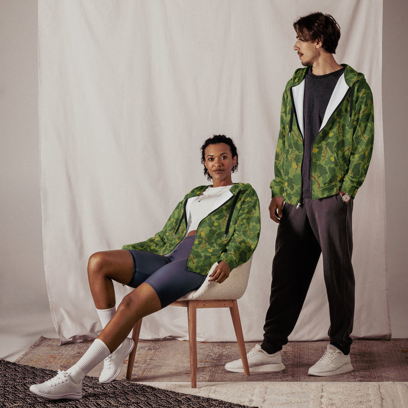 Mitchell Vine Leaf Green CAMO Unisex Zip Hoodie