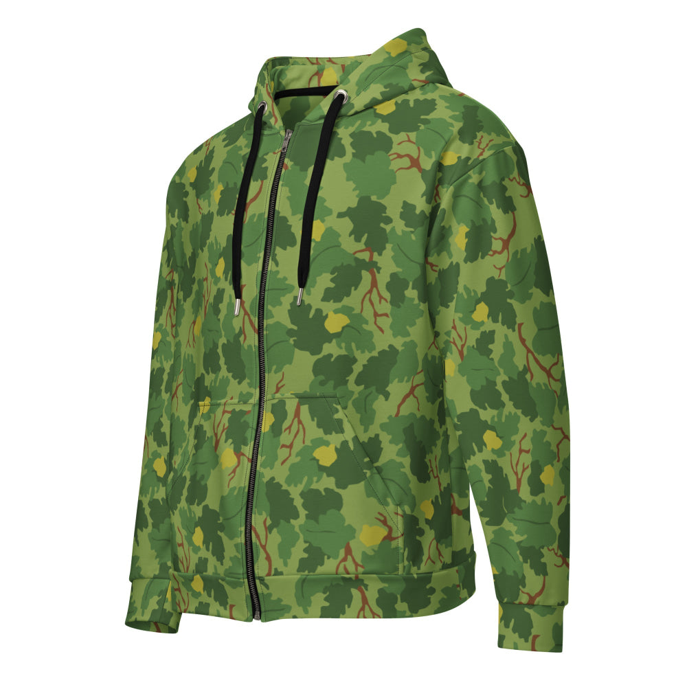 American Mitchell Wine Leaf Green CAMO Unisex zip hoodie - Zip Hoodie